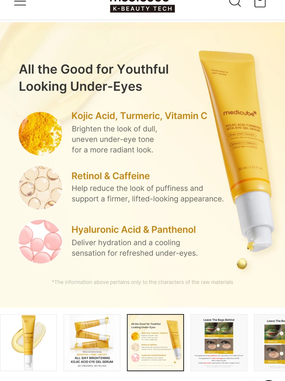 Medicube Kojic Acid Turmeric Vita Eye Gel Serum - Picture 2 of 3